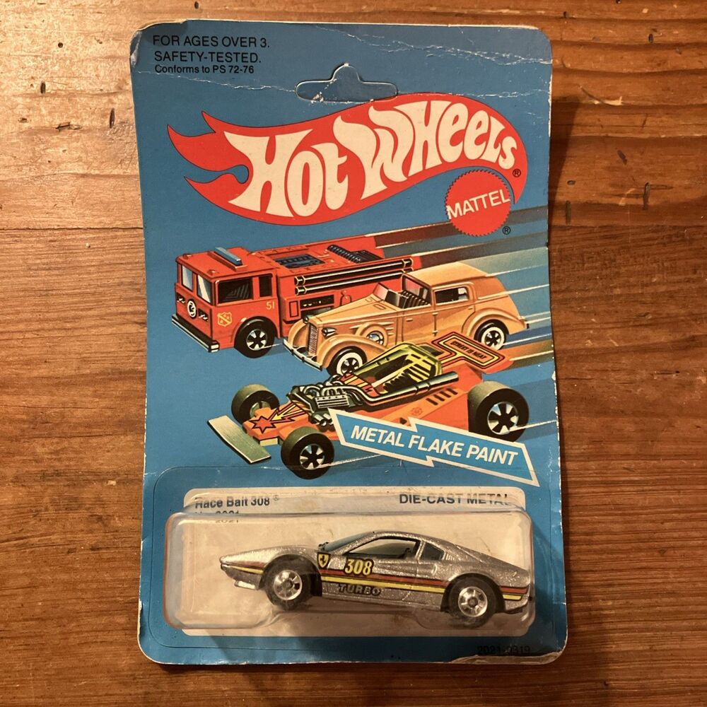 Vintage Hot Wheels Hot The Hot One’s Silver 1982 Race Bait 308 Ferrari